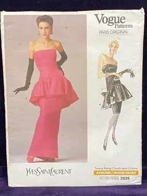 2026 Vintage Vogue Paris Original Sewing Pattern UNCUT-Sz 16 Yves Saint Laurent • $20