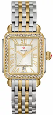 New Michele Deco Madison Mid Diamond Two Tone Gold MWW06G000002 29mm Watch • $1599