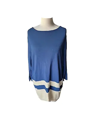 Mackays Navy & Cream Long Sleeved Causal T-shirt Size 22 • £5.99