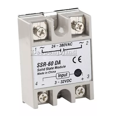 SSR-60DA Solid State Relay DC To AC Input 3-32V DC Output 24-380V AC US Stock • $9.99