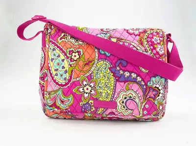 Vera Bradley Raspberry Fizz Pink Quilted Laptop Messenger Bag • $29.99