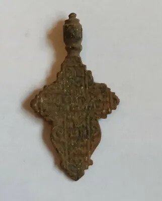 Wearable Late Medieval European Religious Bronze Cross Pendant 1400-1600 Ad • £20
