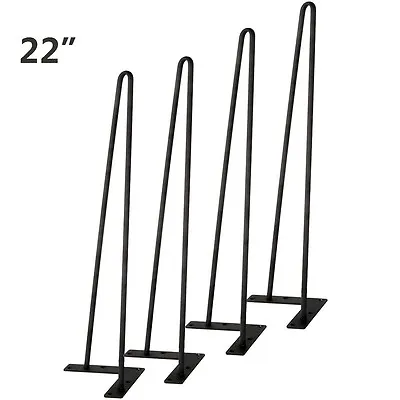 Black Coffee Table Hairpin Legs 8  16  22  30  (4pcs) 3/8  Solid Iron Metal Bar • $43.54