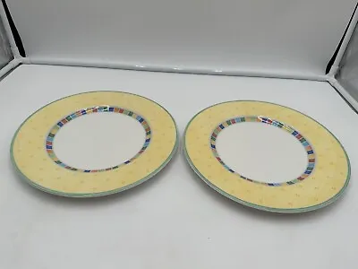 Set Of 2  Villeroy & Boch Twist Alea Limone Dinner Plate 10 5/8” • $50