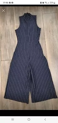 Missguided Women's Jumpsuit Stretchy Navy BLUE With Stripes Clubwear Size 8  • £9.99