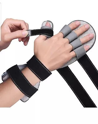 Stroke Hand Brace Splint For Straightening Fingers With 5 Finger Resting Support • £21.99