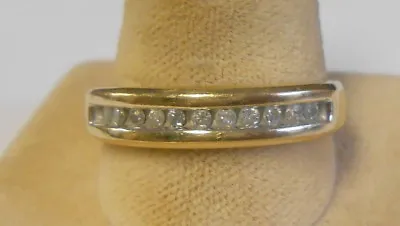 Vintage 11 Channel Set Diamond 10k Yellow Gold Band Ring 3.2 Grams Size 11 • $315