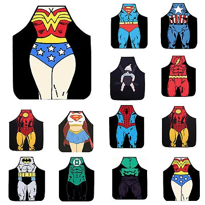 Funny Novelty Aprons For Men And Women Gift Superheros Sexy Kitchen Cooking Bbq • £9.99