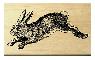 P29  Rabbit Rubber Stamp WM 2x1  Vintage Antique Styled • $11