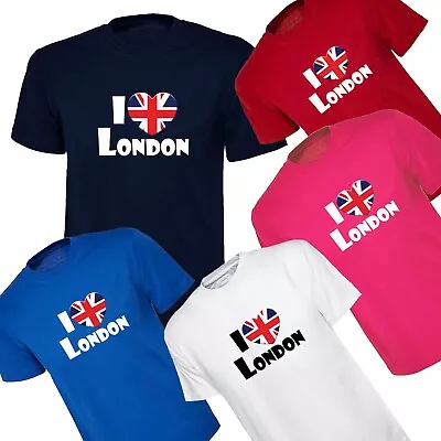 I LOVE London Union Jack T-shirt UK Flag Tshirt - Adult Mens Unisex T Shirt • $12.43