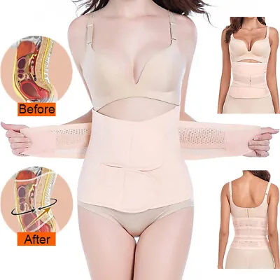 After Pregnancy Postpartum Belly Wrap Band Recovery Waist Belt Body Shaper Slim • £16.79