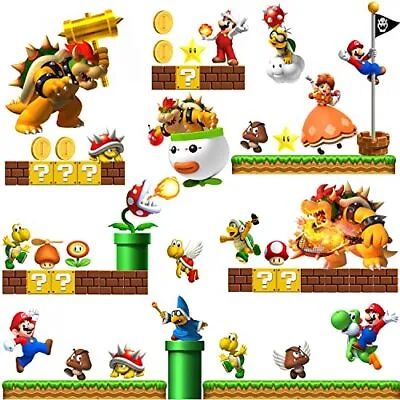 Super Mario Brothers Wall Decals Build A Scene Wall Stickers Peel And Stick Vide • $23.73