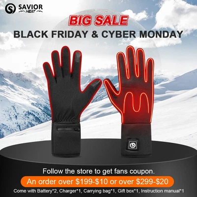 $119.99 • Buy Savior Heat Thin Heated Gloves Motorcycle With Rechargeable Battery Liners Glove