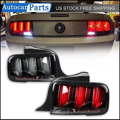 Smoked LED Tube Sequential Signal Tail Lights Brake Lamps For 05-09 Ford Mustang • $183.99