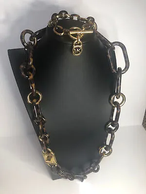 301 Michael Kors Tortoise  Goldtone Lock Statement Necklace & Bracelet Set • $52.49