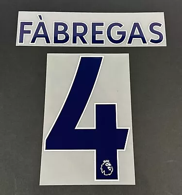 2017 2019 Official Sporting Id Chelsea Fabregas 4 Navy Player Size Name Set • £14