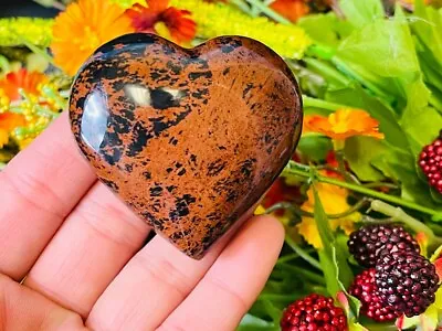 Mahogany Obsidian Heart Stones | Mahogany Obsidian Healing Crystal | Reiki • $12.81