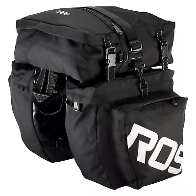 Bike Rack Pannier Bag 3 In 1 Rear Rack Carrier Trunk Bag Water Resistance 37L AU • $56.99