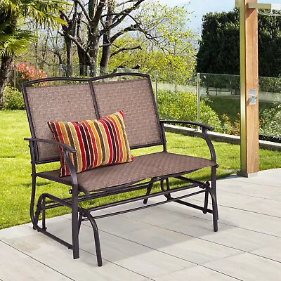 Patio Glider Rocking Bench Double 2 Person Chair Loveseat Armchair Backyard New • $89.99
