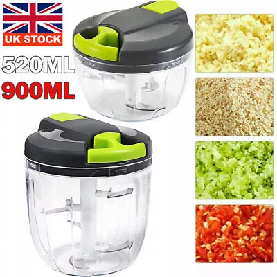 Manual Pull Rope Vegetable Food Chopper Hand Held Pulling Slicer Kitchen Tool UK • £4.99