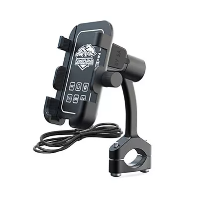 CNC Motorcycle Cell Phone Holder Handlebar Mount USB Fast Charger Accessories • $26.90