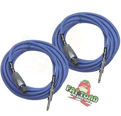 Speakon To ¼ Speaker Cables 25ft Cords -FAT TOAD 12GA Wire DJ Audio Stage Studio • $29.95