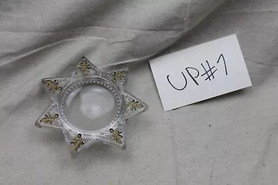 Antique Victorian 7 Point Star Shaped Goofus Glass Magnifying Frame Paperweight • $39.99