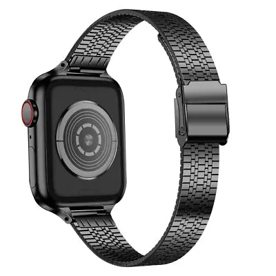 $23.98 • Buy Metal Strap For Apple Watch 7 41mm45mm Adjustable Bracelet IWatch Band 6 40/44mm