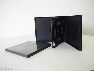 100 New 10.4mm Slim Quad(4) Cd/dvd Poly Cases With Sleeve Black Psc75 • $35