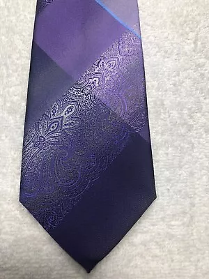 Van Heusen Mens Tie Purple Blue Gray 3.25 X 58 Nwt • $23.87