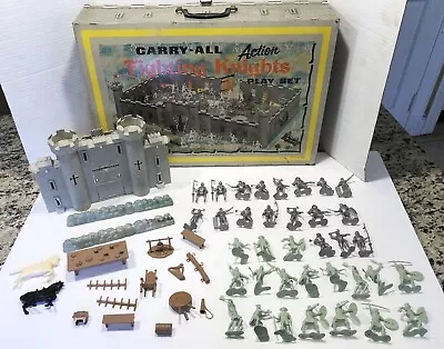 Marx Carry All Action Set Fighting Knights Set 4635 Castle  Figures & Parts • $74.99