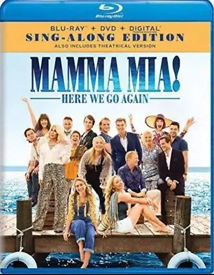 Mamma Mia! Here We Go Again (Blu-ray + DVD) Sing-Along Edition W/ Slipcover • $1