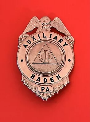 Obsolete Baden Pennsylvania Pa Beaver County Civil Defense Cd Auxiliary Badge • $44.99