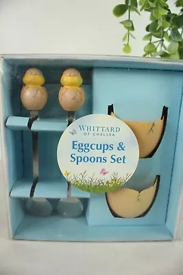 WHITTARD Egg Cup SET For 2 With Spoons For EASTER Gift • £10