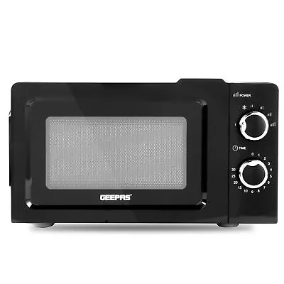 Microwave 20L Solo Freestanding 5 Power Levels & Defrost Powerful - Black Geepas • £59.99