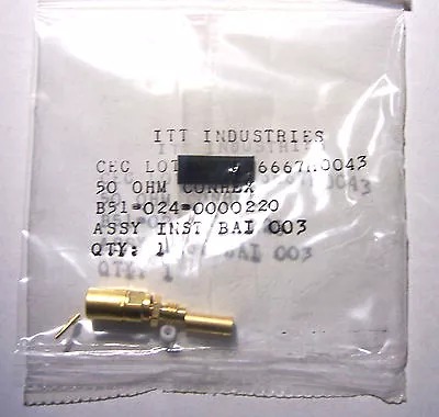 *NEW* ITT (Sealectro) B51-024-0000220 Straight SMB Connector For RG174 And RG316 • $2