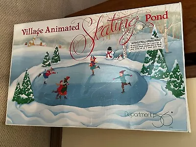 Dept 56 Village Animated Skating Pond 52299 Complete Set Works Euc • $149.99