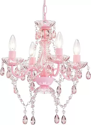 $69.85 • Buy PINK Acrylic Crystals Chandelier 4 Light Modern Chandelier