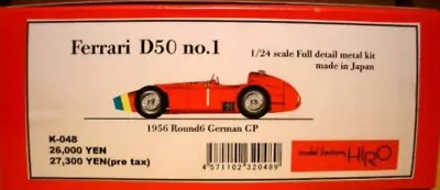 Model Factory Hiro 1/24 Ferrari D50 No.1 1956 Full Detail Metal Kit K-048 Japan • $515.34