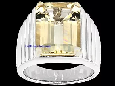 Natural Citrine Gemstone With 925 Sterling Silver Ring  For Men's #C4501 • $85