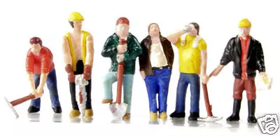 Bachmann 36-042 - 6x Construction Workers Pre Painted (Village People?) 00 Gauge • £14.99