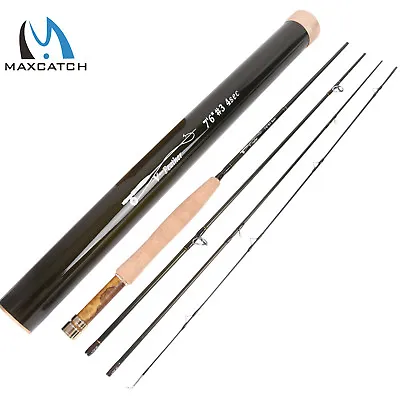 Maxcatch Fly Rod 1/2/3wt 6' /6'6 /7'6  3/4 Piece Medium Fast With Carbon Tube • $84.88