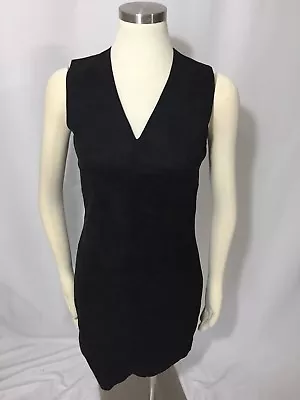 Mossimo Black Faux Micro Suede V Neck Pocket Tunic Dress XS Excellent • $14.36