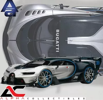 Autoart 70987 1:18 Bugatti Vision Gran Turismo Silver/blue Carbon • $256.50