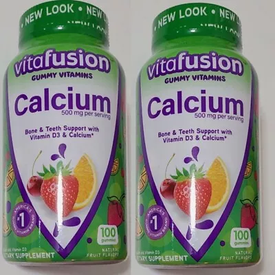 2x Vitafusion Chewable Calcium Gummy Vitamins Fruit And Cream Flavored 100 Count • $14.99