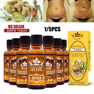 $5.99 • Buy 1/5 Pcs Natural Therapy Lymphatic Drainage Ginger Oil Essential Massager Liquid
