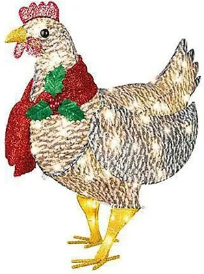 £7.99 • Buy Light-Up Chicken With Scarf Holiday Decoration, LED Size 26 X 16cm