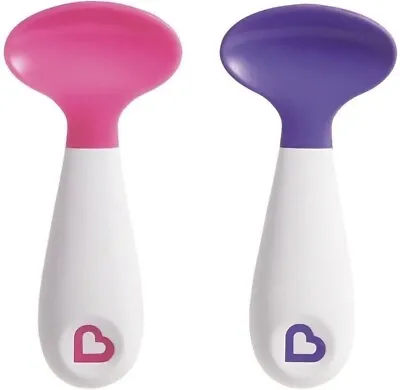 Munchkin Scooper Spoons Pink & Purple New 2pk Baby & Toddler Feeding Accessories • £4.90