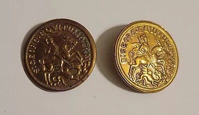 2 Vintage Solid Brass Brazed Button S. Georg Eqvitumptrn  Horse Dragon Buttons  • $30