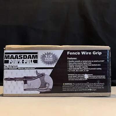 Fence Wire Grip 1-2 Ton Capacity No 8050-10  Maasdam Power-Pull - New • $22